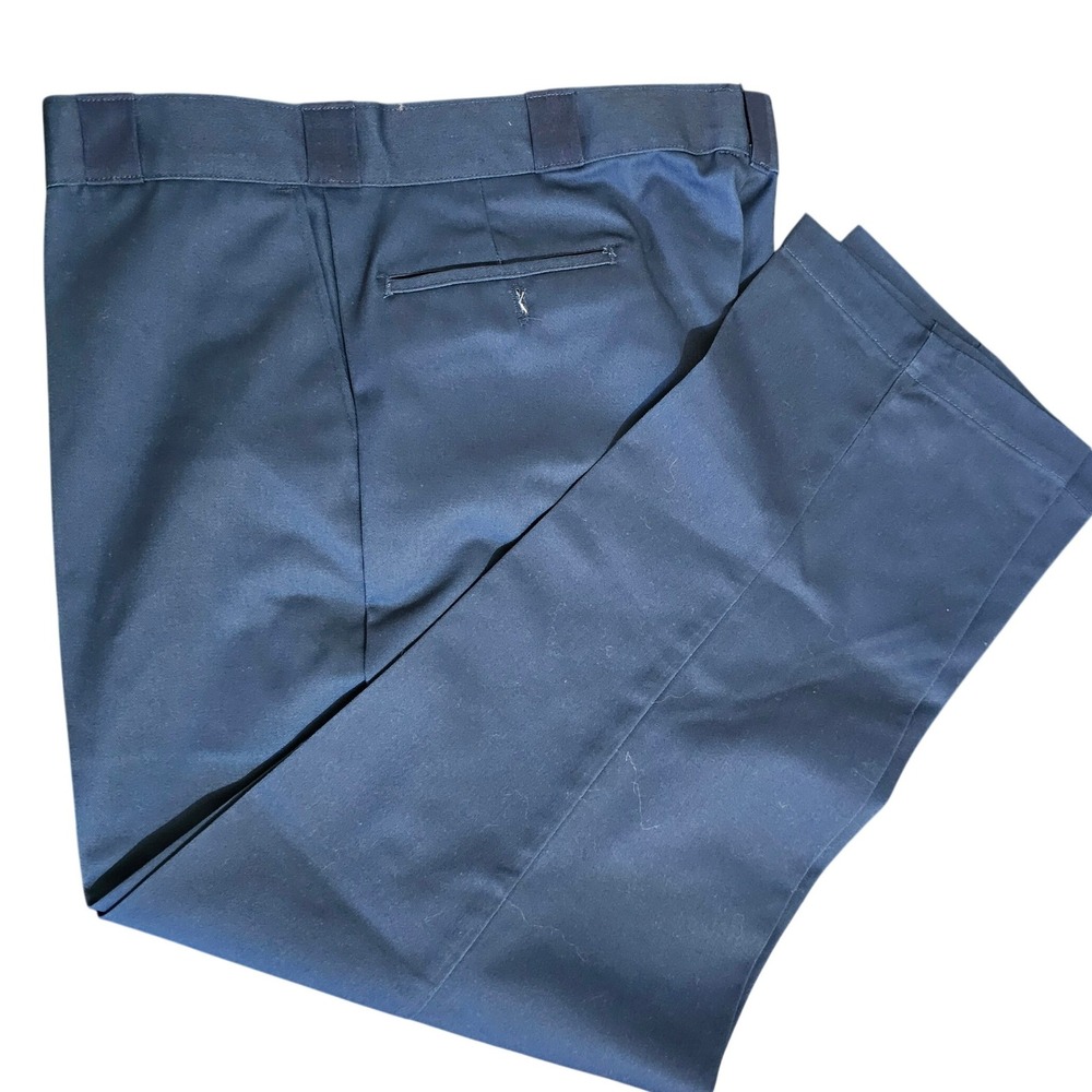 Vintage Dickies 874 Work Pants Navy Blue Straight Leg Made in USA 42x30 Mens - Picture 2 of 5